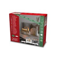 Elljusstake 5 ljus trä natur