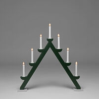 Candlestick wood 7bulbs, green