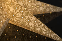 Pappersstjärna vit/guld 60cm