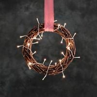 LED Holzsilhouette Kranz, brau