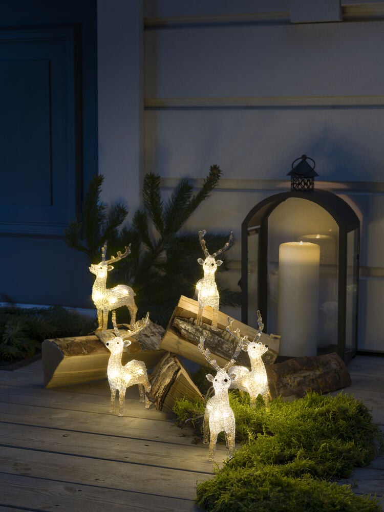 Acrylic Reindeer 5pcs/set, LED