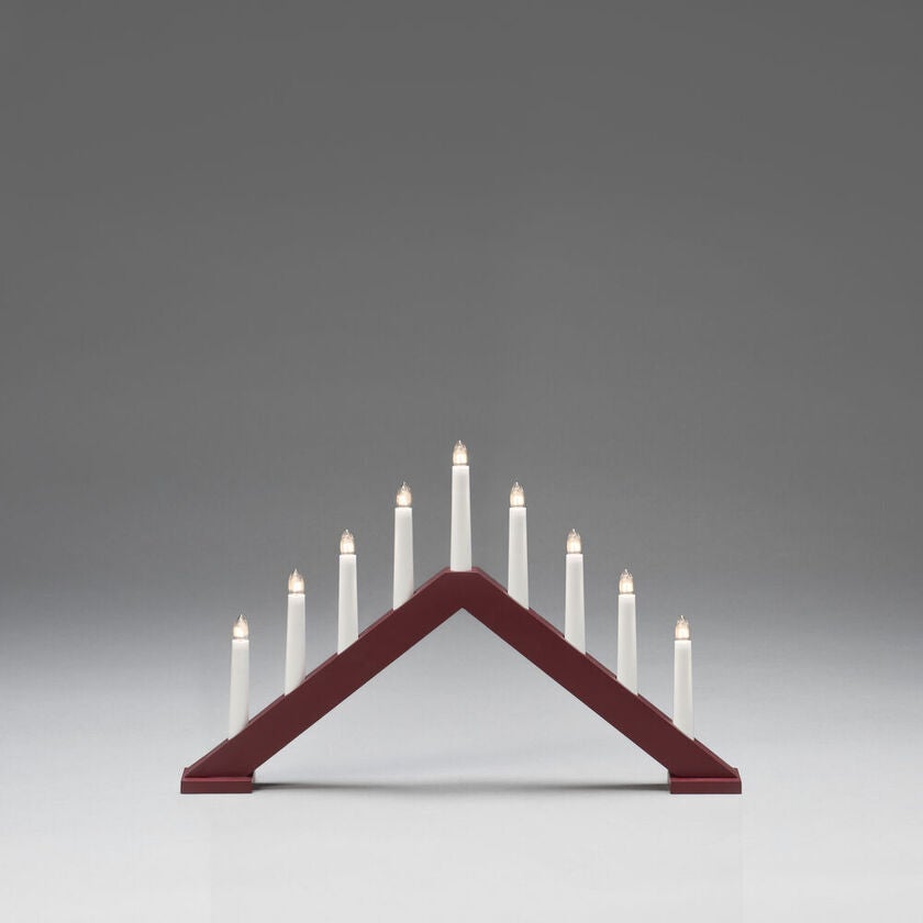 9 Bulb Candlestick Red