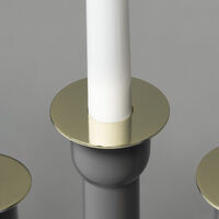 Candlestick wood 4 bulbs grey