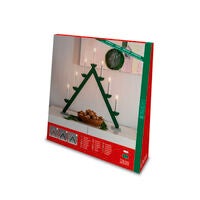 Candlestick wood 7bulbs, red