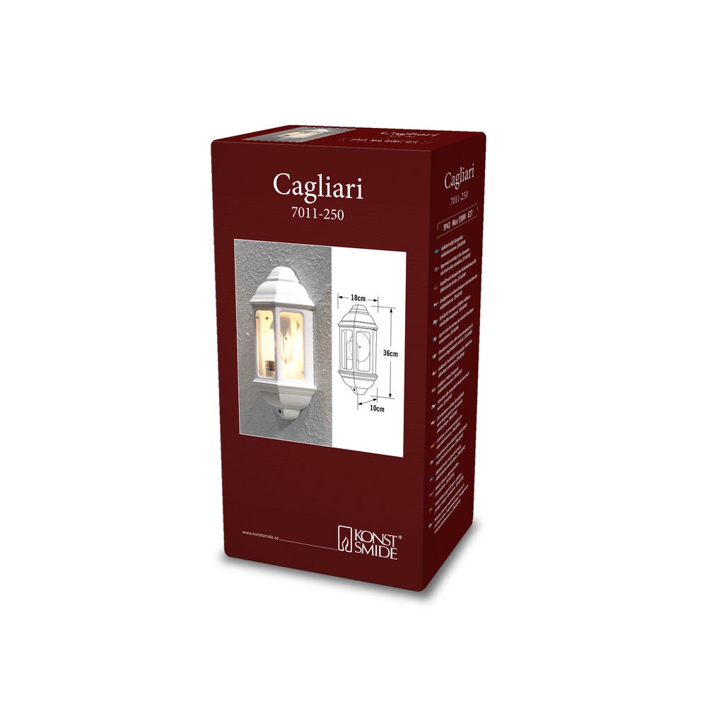 Cagliari väggplafond E27 vit