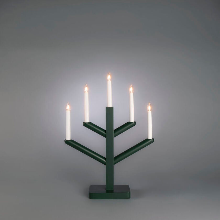 Holzleuchter Holz 5 Lampen Grü