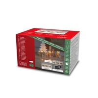 Elljusstake 3 ljus trä natur