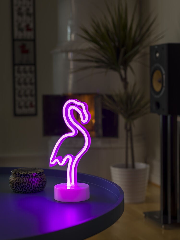 B/O Flamingo w. ropelight LED