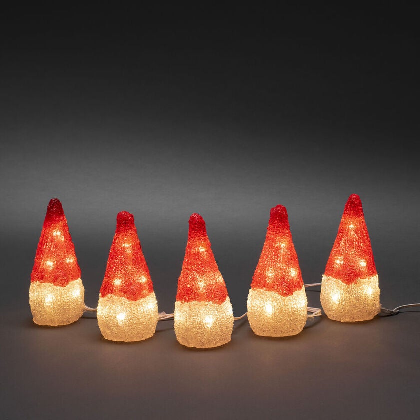 LED Acryl Santa 5er-Set, 40 ww