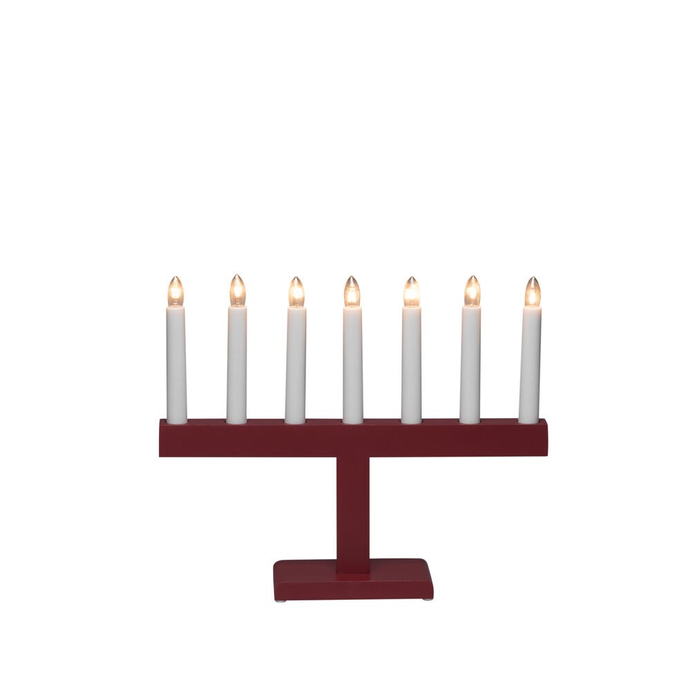 Candlestick wood 7bulbs, red