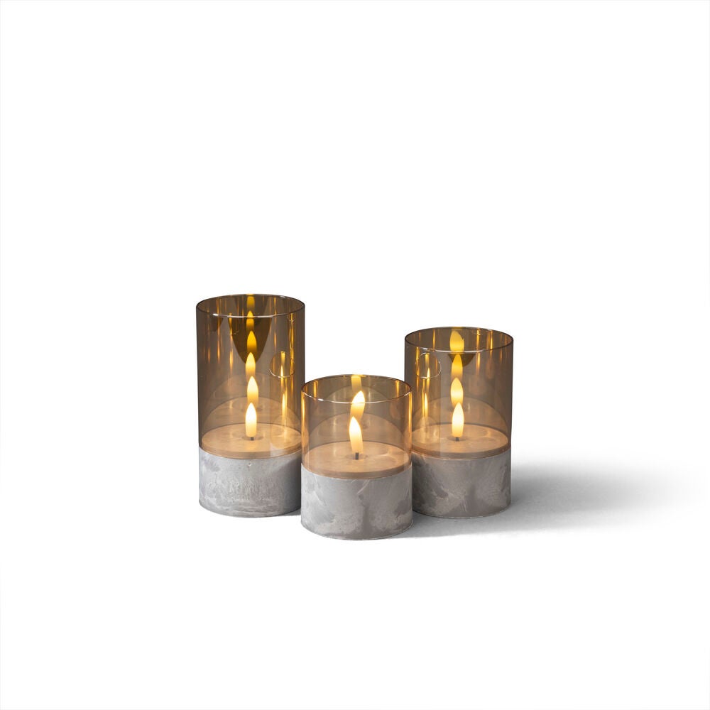 LED Kerzen im Glas, batterieb.
