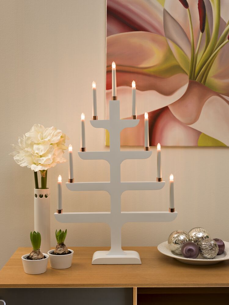 Candlestick with deco rings