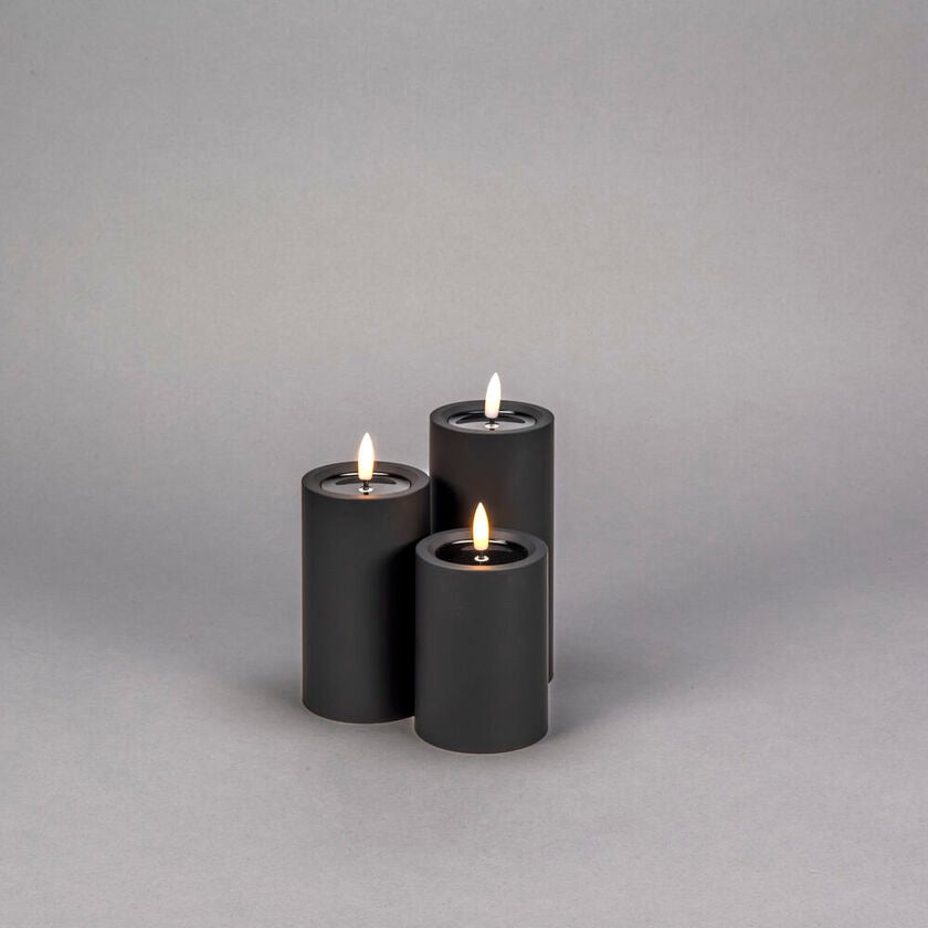LED candle Black 10cm 2xAA