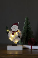 B/O Snögubbe trä&bomull 6 LED