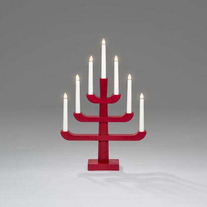 7 Bulb Candlestick, Red