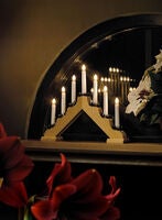 Candlestick wood Red LED