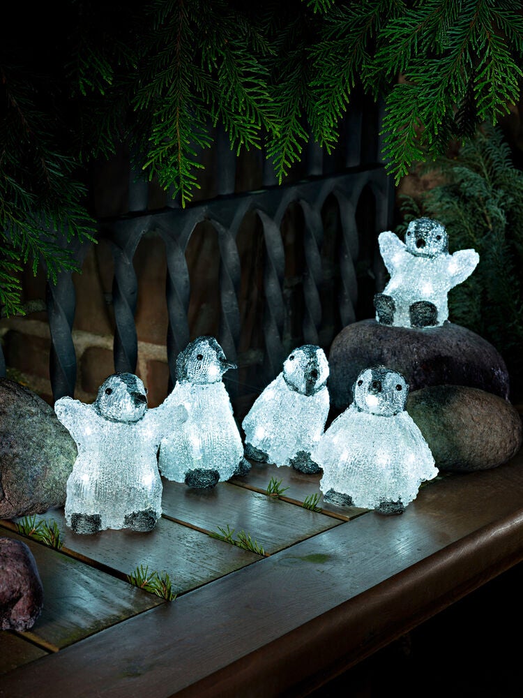 Acrylic Penguin 5 Pc Set LED