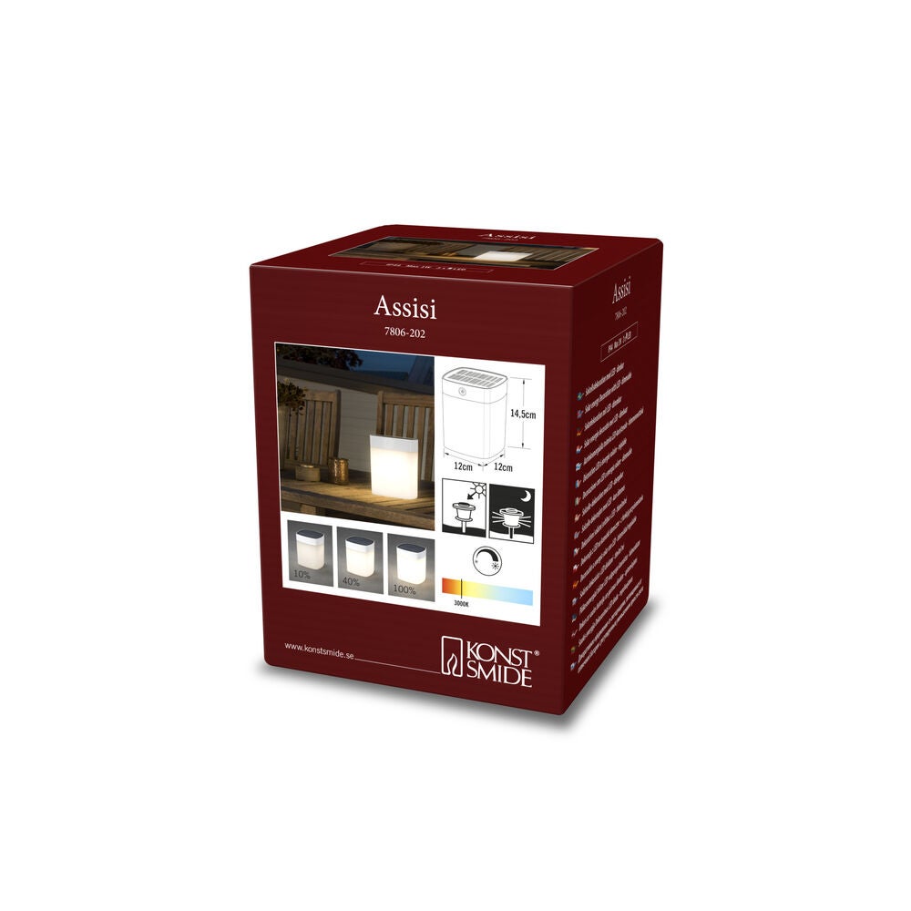 Assisi solar table lamp