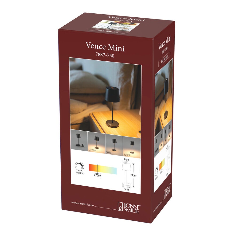 VenceMini bordslampa Svart USB