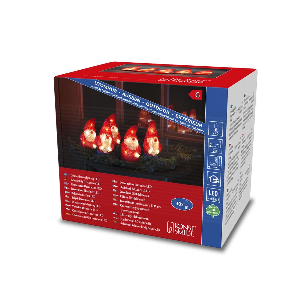 Acrylic Santa 5pcs/set 40 LED
