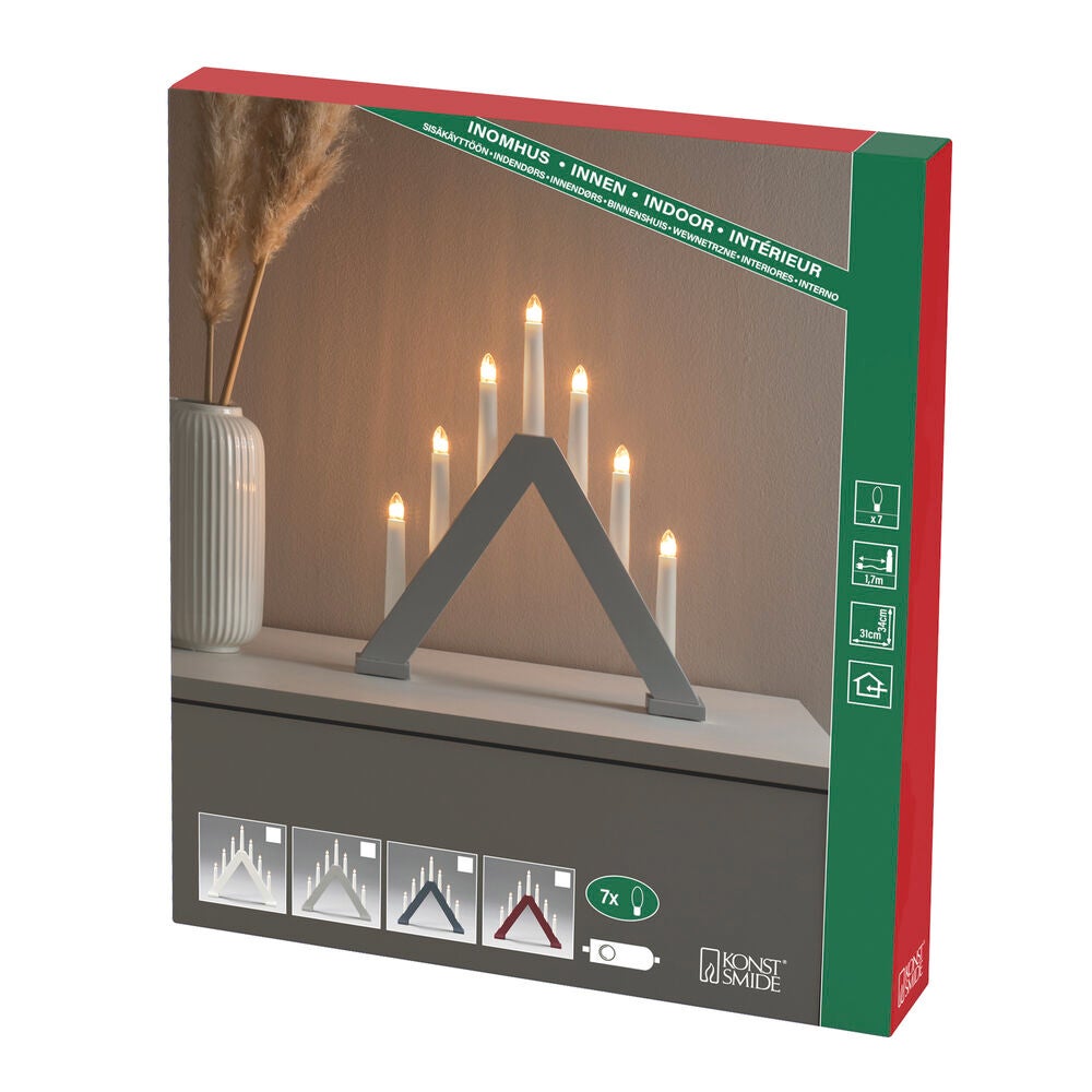 Holzleuch. mattweiss, 7 Gluehb