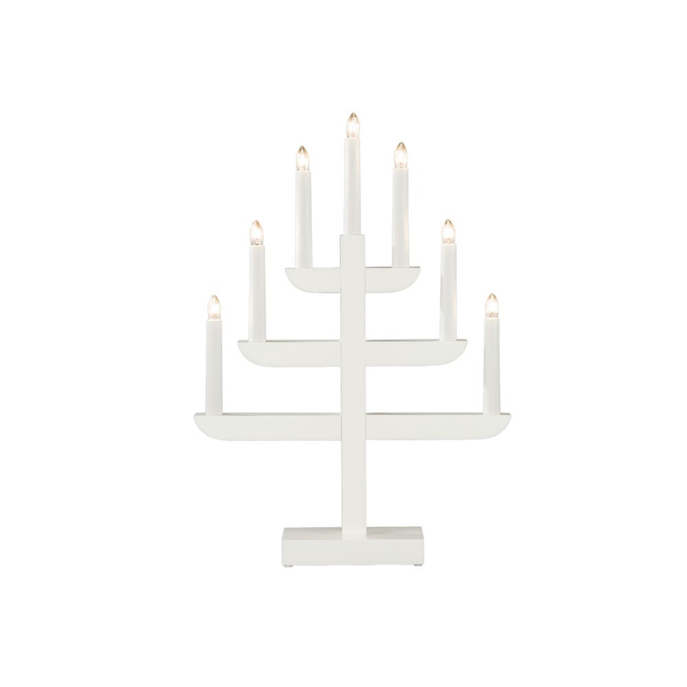 Holzleuchter, weiss lackiert