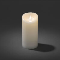 LED Echtwachskerze, weiss,