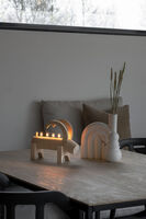 Elljusstake 5 ljus trä natur