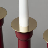 Candlestick wood 4 bulbs red