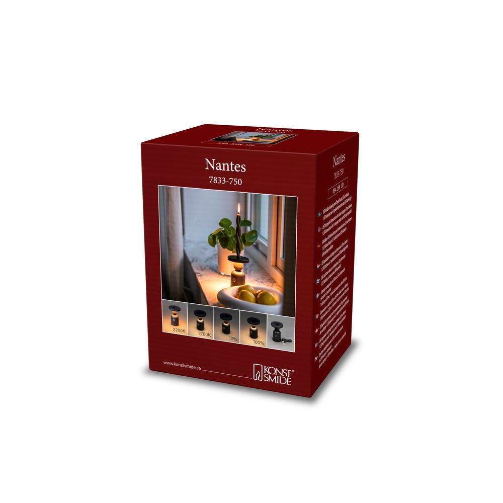 Nantes bordslampa USB Svart