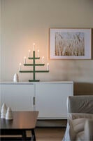 Träljusstake 7 lampor Grön 