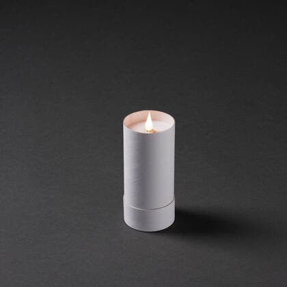 LED Kerze in Zylinder, weiss,