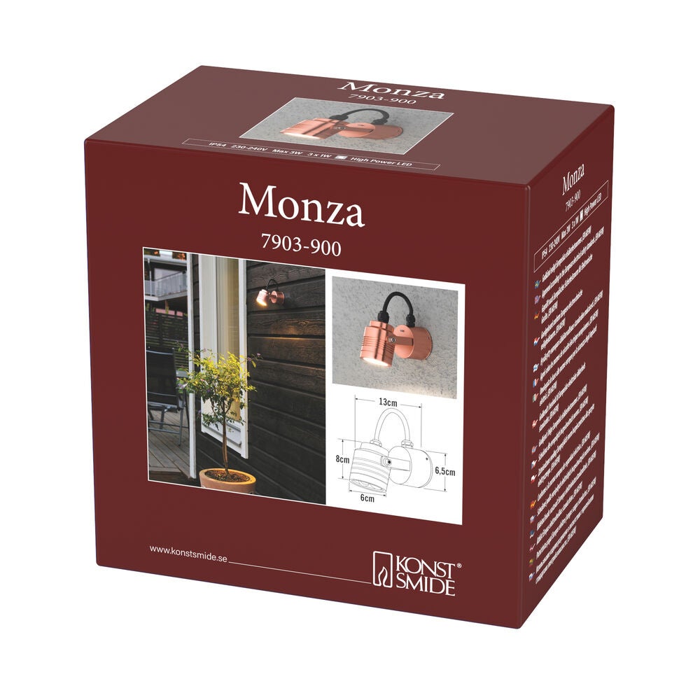Monza vägglykta 3W LED