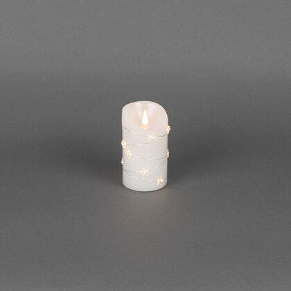 B/O wax candle, with Stars LED