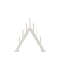 Elljusstake 7 ljus trä vit