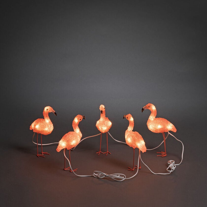Acrylic Flamingo 5pcs/set, LED