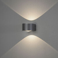 Gela vägglykta upp/ned mgråLED