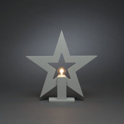 Stående stjärna trä grå E14