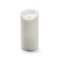 LED Echtwachskerze, weiss,