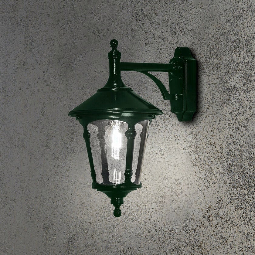Virgo vägglykta ned E27 grön