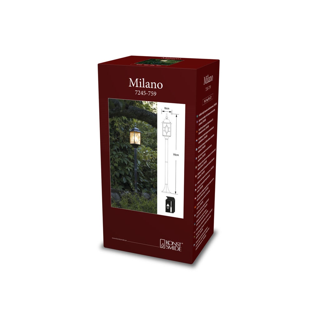 Milano trädgl E27 ink stolpe