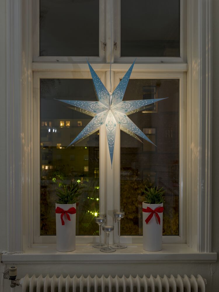 Pappersstjärna blå 78 cm