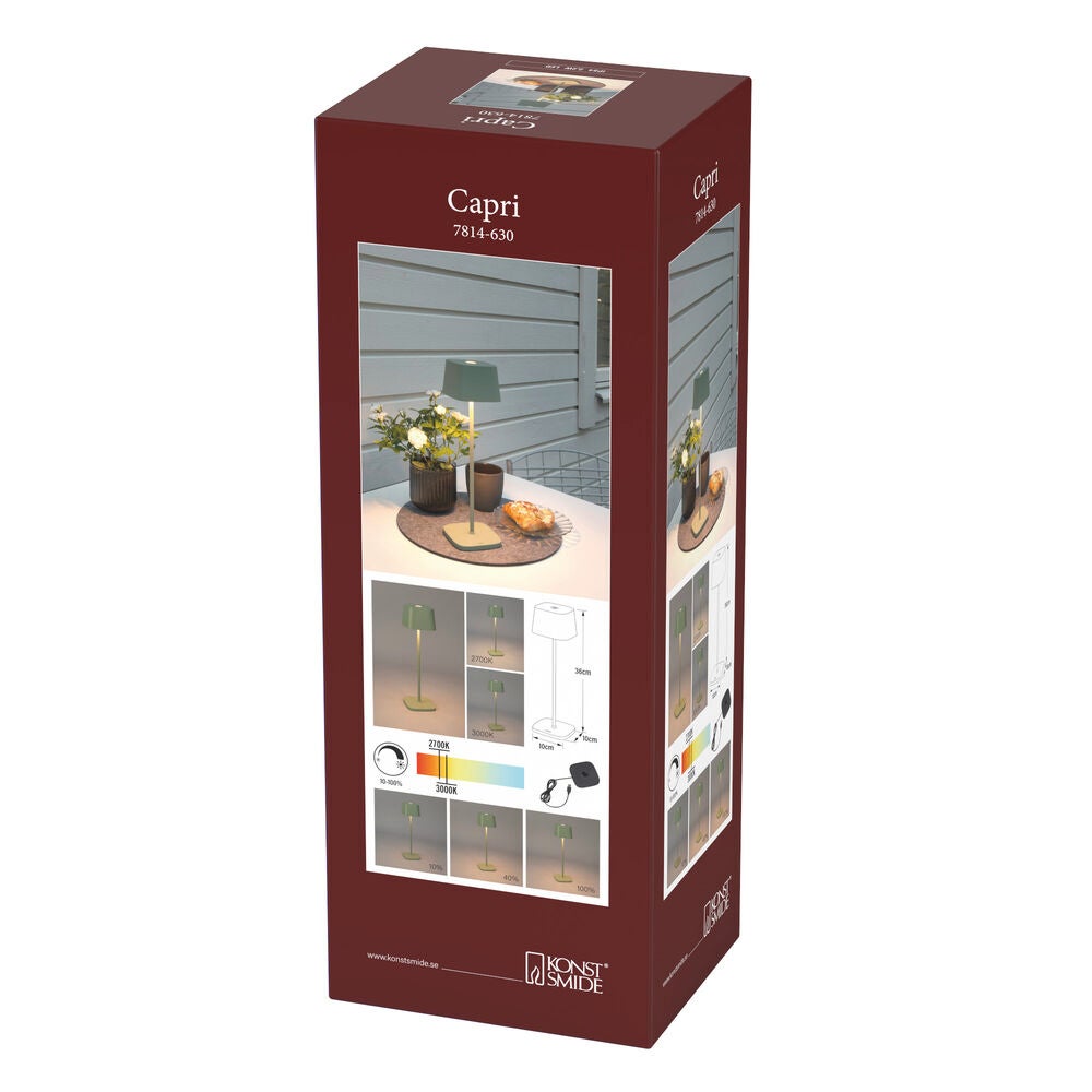 Capri table lamp usb gr/grey