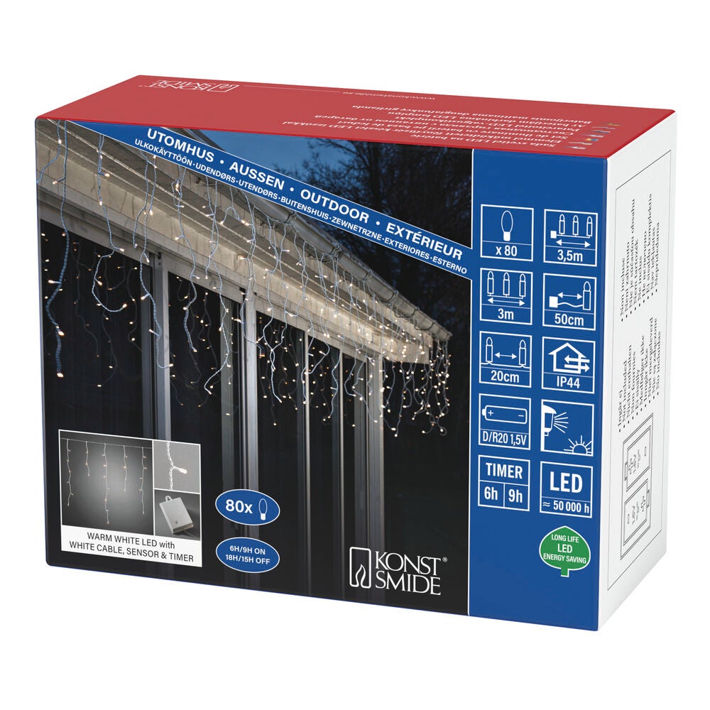 Istappsslinga 80 varmvita LED