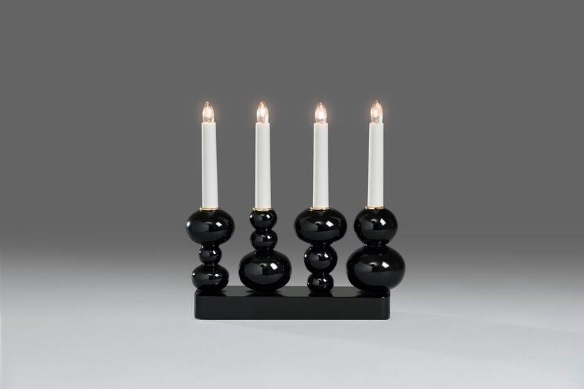 Candlestick with deco rings