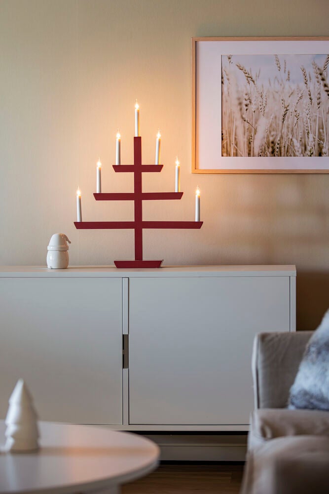 Träljusstake 7 lampor Grön 