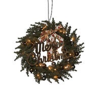 B/O Wreath, 40cm 25 LED