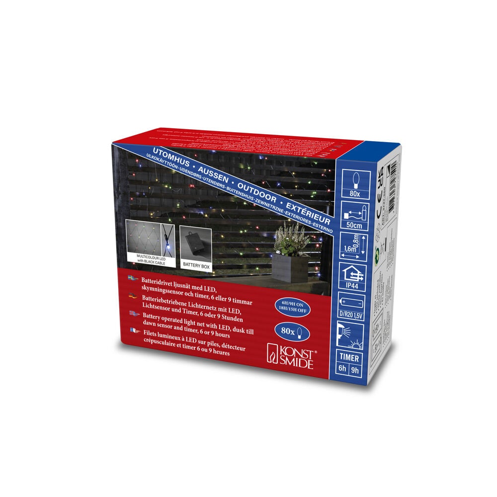 Nät 80 färgade LED 160x80 cm