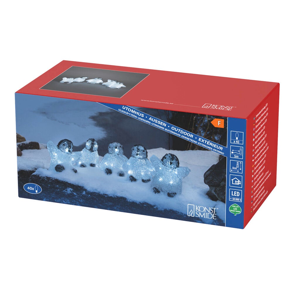 Acrylic Penguin 5 Pc Set LED