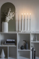 Candlestick wood 4 bulbs red